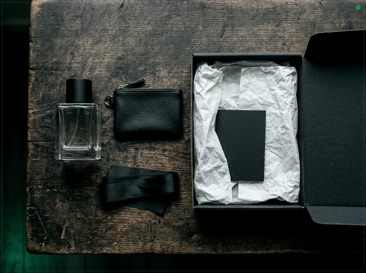 Kit de imprensa premium com amostras e dossiê